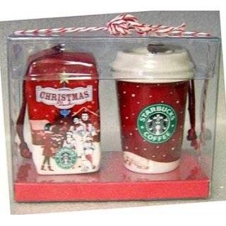Starbucks Christmas Ornaments   Ceramic Mini Red Cup and Bag of 