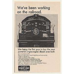   Coast Line Railroad Diesel Locomotive Print Ad (46913)