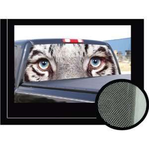 WHITE TIGER 16x54  Rear Window Graphic   compact pu truck tint film 