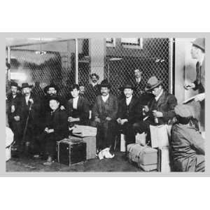   : Immigrant Men Sitting at Ellis Island 20x30 poster: Home & Kitchen