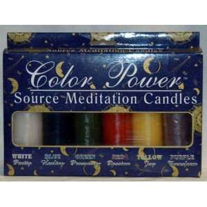  Power Source Meditation Color Candles set of 6 Large 