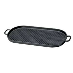    World Cuisine large black oval cast iron grill: Kitchen & Dining