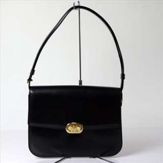 AUTHENTIC CELINE BLACK SHOULDER BAG WITH MACADAM BACKLE MADE IN ITALY 