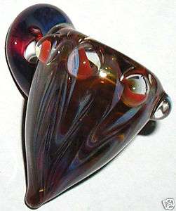 earthworks lampwork glass VESSEL pendant bead ornament  