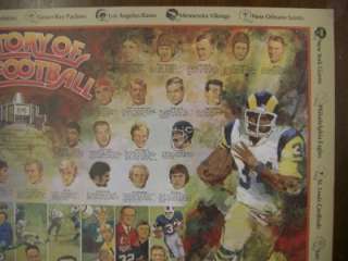 1977 Vintage Poster THE HISTORY OF PRO FOOTBALL 22 x 32  