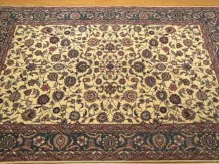 4x6 Handmade Very Fine Wool & Silk Persian Isfahan Rug  