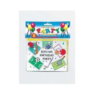  144 Packs of birthday party invitation sports themed (8 