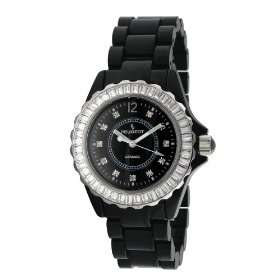 SALE Peugeot Womens Swiss Black Ceramic Swarovski Crystal Watch 