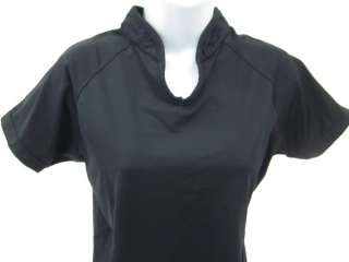 PRANA Black Short Sleeve V Neck Stretch Shirt Top Sz M  