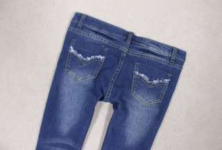   Pants Low Rise Blue Denim Jeans Stretchable Pencil Jeans 516#  