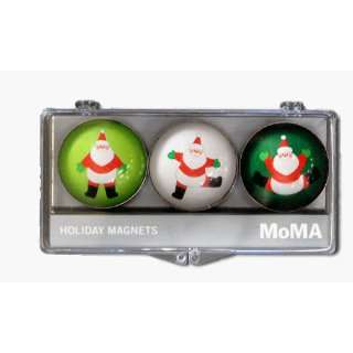  MOMA   Jumping Santa Domed Magnet Set 3 Pk