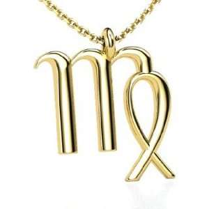  Virgo Pendant, 14K Yellow Gold Necklace Jewelry