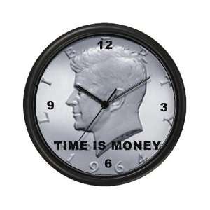  JFK coin Humor Wall Clock by  
