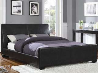 LAREDO BLACK OR BROWN BYCAST LEATHER QUEEN SIZE BED  