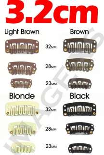 Hair Extension Snap Clips for Wig Weft Piece 32mm 3.2cm  