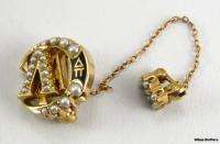 LAMBDA CHI ALPHA fraternity 14k Gold Pearl Vintage PIN  