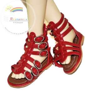 Dollfie SD Girl Shoes Fishbone Roma Sandals Red  