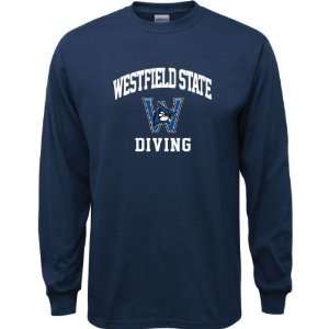  Westfield State Owls Navy Youth Diving Arch Long Sleeve T 