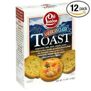Old London American Classic Toast, 5.25 Ounce Boxes (Pack of 12)