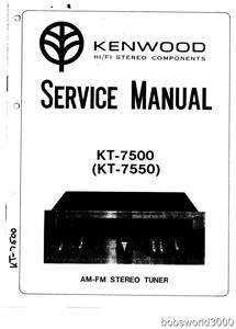 Kenwood KT 7500 KT 7550 Tuner Service Manual in PDF  