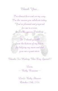 Baby Shower FAVORS ~ Thank You SCROLLS ~ Footprints  