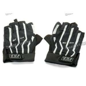 outdoor sports bicycle half finger gloves   black:  Sports 