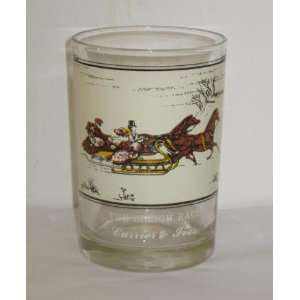 Currier & Ives The Sleigh Race Arbys Collector Series Glass Tumbler 