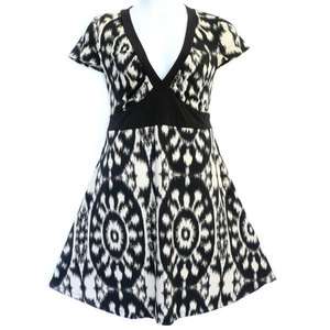   Size 1X 2X 3X V Neck Waist Ties Short Sleeves Summer Dress Black White