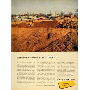 1956 Ad Caterpillar Construction Tractor Machinery   Original Print Ad