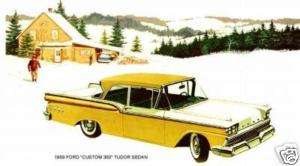 1959 FORD CUSTOM 300 ~ TUDOR SEDAN(YELLOW/WHITE) MAGNET  