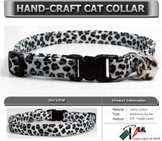 Breakaway SAFETY CAT Collar * Black/White Leopard Spot*  