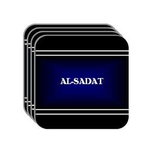 Personal Name Gift   AL SADAT Set of 4 Mini Mousepad Coasters (black 