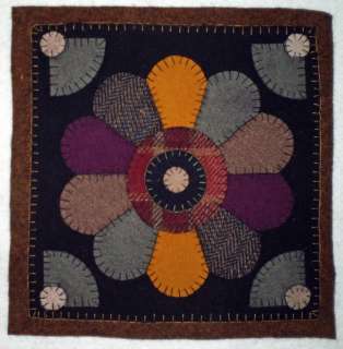 NEW* PATTERN~Wool Penny Rug Mat~DRESDEN PLATE design  