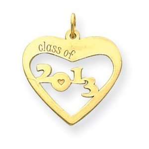  14k Yellow Gold Class of 2013 Heart Cut Out Jewelry