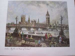 81 H. Moss Print Big Ben and Houses of Parliament  