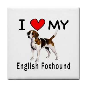  I Love My English Fox Hound Tile Trivet 