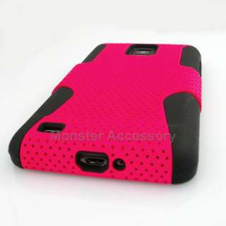 Pink Dual Flex Hard case Soft Gel Cover for Samsung Infuse 4G AT&T 