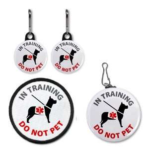  IN TRAINING DO NOT PET DOG Medical Alert Patch Tag Zipper 