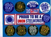 UNION STEEL WORKER STICKERS, USWA, STEELWORKER #13  