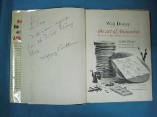 Bob Thomas Walt Disney Art of Animation 1st DJ SIGNED  