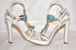 CHRISTIAN DIOR Piedra Off White Sandal Woman Shoes 37.5  