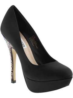 New STEVE MADDEN PARTYY R Black Satin Heels with Free US Shipping 