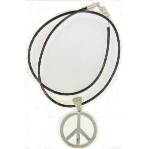    Stainless Steel, Peace Sign, Pendant 18 Long Necklace: Jewelry