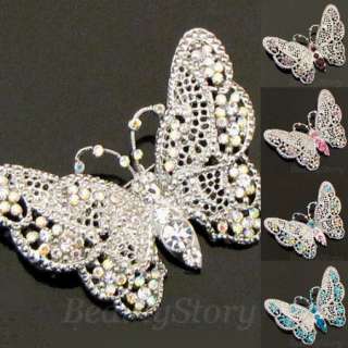 ADDL Item FREE SHIPPING Austrian rhinestone bouquet butterfly brooch 