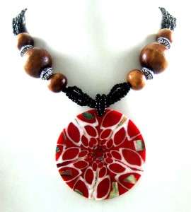 PAUA ABALONE SHELL & CONE SHELL BEADS necklace; BA136  