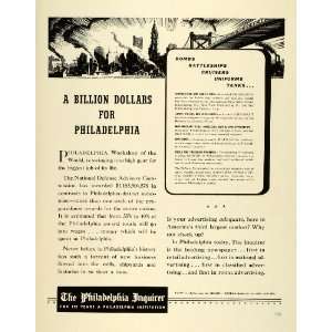  1941 Ad Philadelphia Inquirer Morning Daily Newspaper 