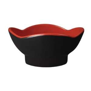  GET Footed Fuji Red/Black Scallop Melamine Sauce/Side Dish 