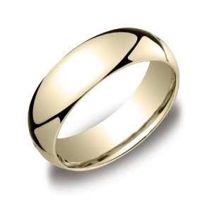    Mens 7mm 10k Yellow Gold Comfort Fit Band Size 11: Jewelry