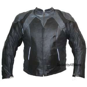  NEW MOTORCYCLE BIKE CE ARMORED LEATHER JACKET BLACK 50 
