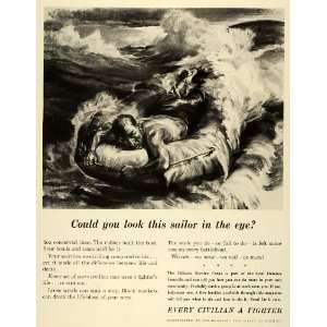  1943 Ad Sailor Citizens Service Corps Defense Wartime 